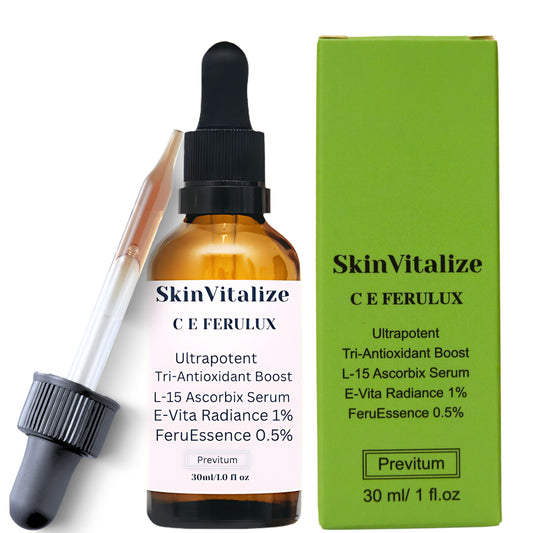 SkinVitalize C E ferulux Vitamin C Serum - 30ml: Advanced Formula for Fighting with Wrinkles, Fine Lines, Aging, Uneven Skin Tone,Dark Spot Correction and provides you youthful complexion
